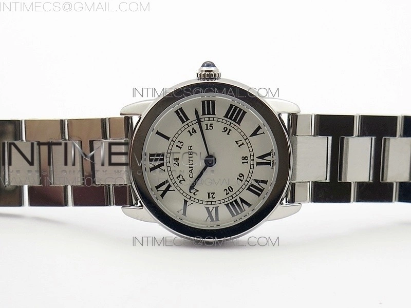 Ronde Solo de Cartier 29.5mm K11 1:1 Best Edition White Dial on SS Bracelet Ronda Quartz